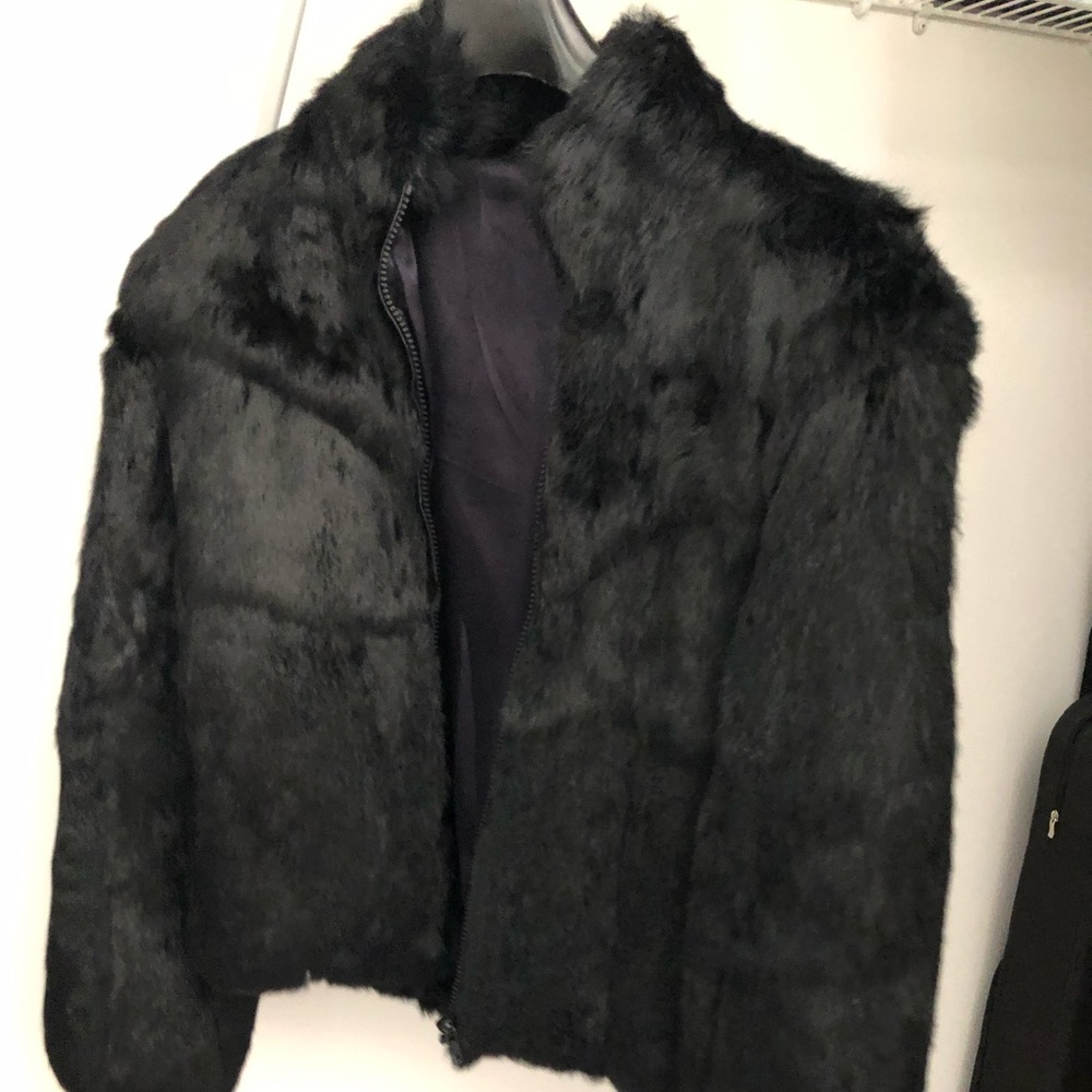 Short authentic Rabbit Coat size Medium.